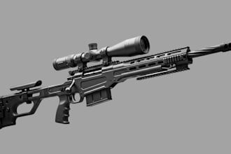 create printable 3d gun models, sniper rifles, pistols, and fps game weapon