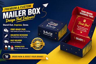 design custom mailer box, product packaging box, subscription box design