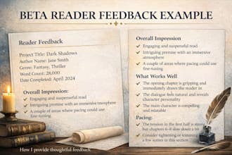 beta read your fantasy, thriller, or mystery novel