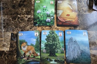 do a detailed five card lenormand general reading for you