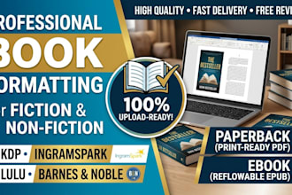 provide professional book formatting for KDP ingramspark barnes and noble