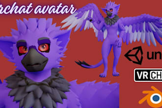 do 3d custom vrchat avatar, vrc avatar, furry model, nsfw, vr chat avatar, anime