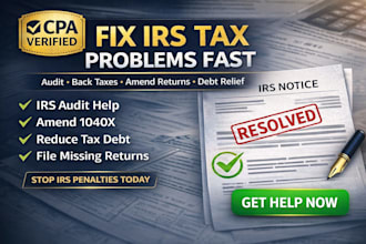 fix irs audit issues, file back taxes, amend returns 1040x, and remove tax debt