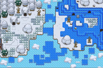 create 2d top down pixel art tilesets, tile maps and rpg game assets