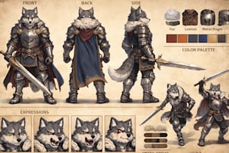draw furry reference sheet, fursona oc, anthro or feral character design