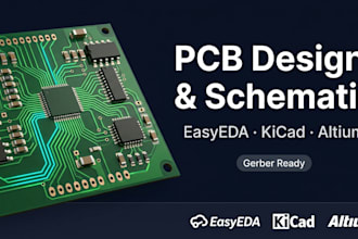 design schematic circuit pcb layout design in easyeda kicad altium, 3d cad