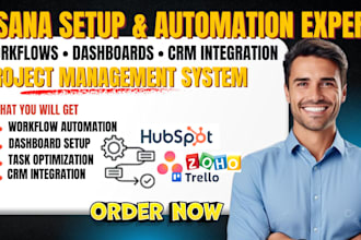 setup and automate your asana, clickup, trello, notion, and monday crm workflow