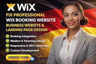 design wix business website with booking system and high converting landing page