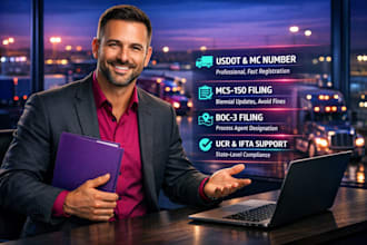 handle your fmcsa compliance, usdot mc number, and boc3 filing fast