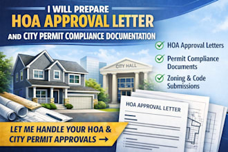 prepare hoa approval letter and city permit compliance documentation