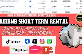 design airbnb short term rental pitch deck for investors and property managers