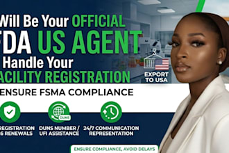 be your us agent for fda food facility registration and fsma compliance