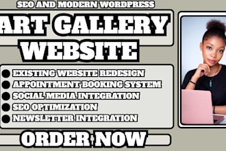 art gallery website, artist portfolio website, art site design, gallery website