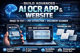 develop ai ocr app, website, image to text, PDF extraction, document scanner
