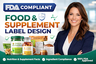 fda compliant food and supplement labels with nutrition facts