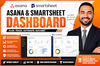 build and setup asana, smartsheet, clickup and notion dashboard for productivity