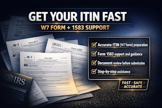 apply your itin number with w7 form and 1583 support