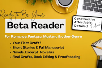 be beta reader fantasy, romance beta reader, horror, alpha beta reader