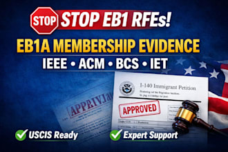 prepare eb1a membership evidence ieee acm bcs iet for uscis petition