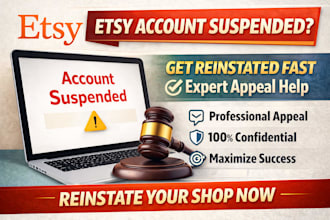 reinstate your suspended etsy account and restore your shop