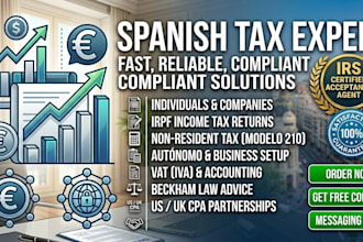handle spanish tax return, irpf, vat filing, and non resident tax compliance