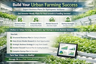 provide business plan with financial plan and market research for urban farming