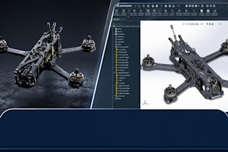 design a custom drone or uav 3d cad model in solidworks