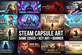 do steam capsule art logo artwork concept background and new image game store