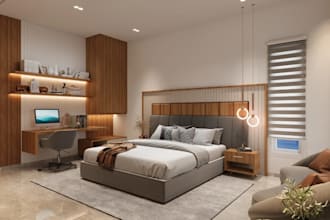 visualize interior design,bedroom 3d layout, residential living area,vray render