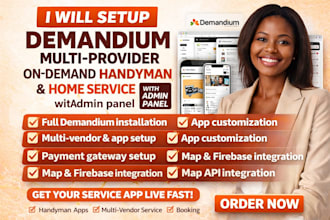 setup demandium multi provider on demand handyman home service app admin panel