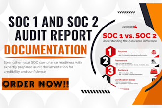 prepare soc 1 and soc 2 audit report for saas and startup companies