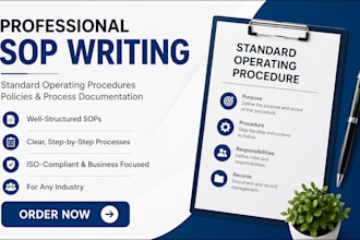 write standard operating procedures sops, policies and process documentation