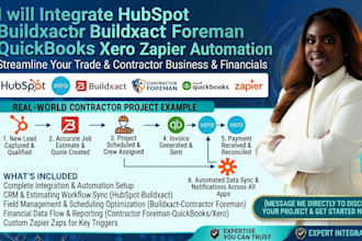 integrate hubspot contractor buildxact foreman quickbooks xero zapier automation