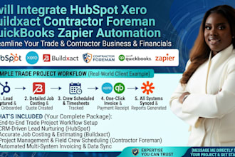integrate hubspot xero buildxact contractor foreman quickbooks zapier automation