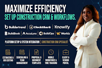 set up buildertrend clockshark knowify buildbook acculynx buildops workiz CRM