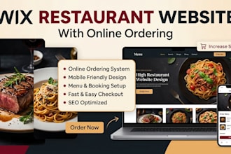 create or redesign wix restaurant website with online ordering
