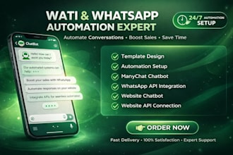 build wati whatsapp automation system with wati API integration, wati templates