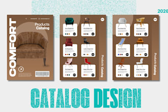 design product catalog, lookbook, brochure or magazine layout