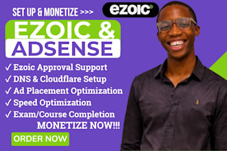 ezoic setup approval integration ad placement cloudflare dns website monetizated