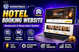 create wordpress hotel booking website or restaurant booking system