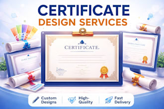 do professional award certificate design within 12 hours