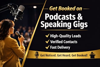 book you on podcasts, speaking gigs, and generate high quality leads
