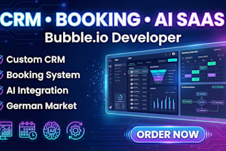 build CRM, booking or ai saas web app with bubble io for german businesses