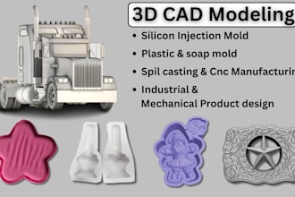 3d cad modeling, plastic injection mold, silicon mold, industrial product design