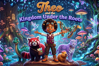 illustrate children story book, water colour book cover, book illustration