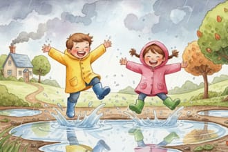 design your children storybook with watercolor illustration
