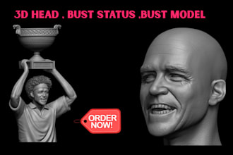 sculpt a realistic 3d printable stl figurine, bust, statue or character in zbru