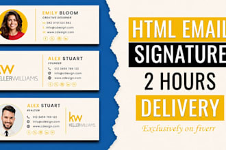 design clickable html email signature for business branding gmail outlook