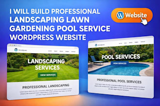 build professional landscaping lawn gardening pool service wordpress website