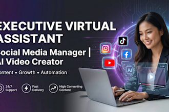 be your executive VA, social media manager and marketer, canva designer